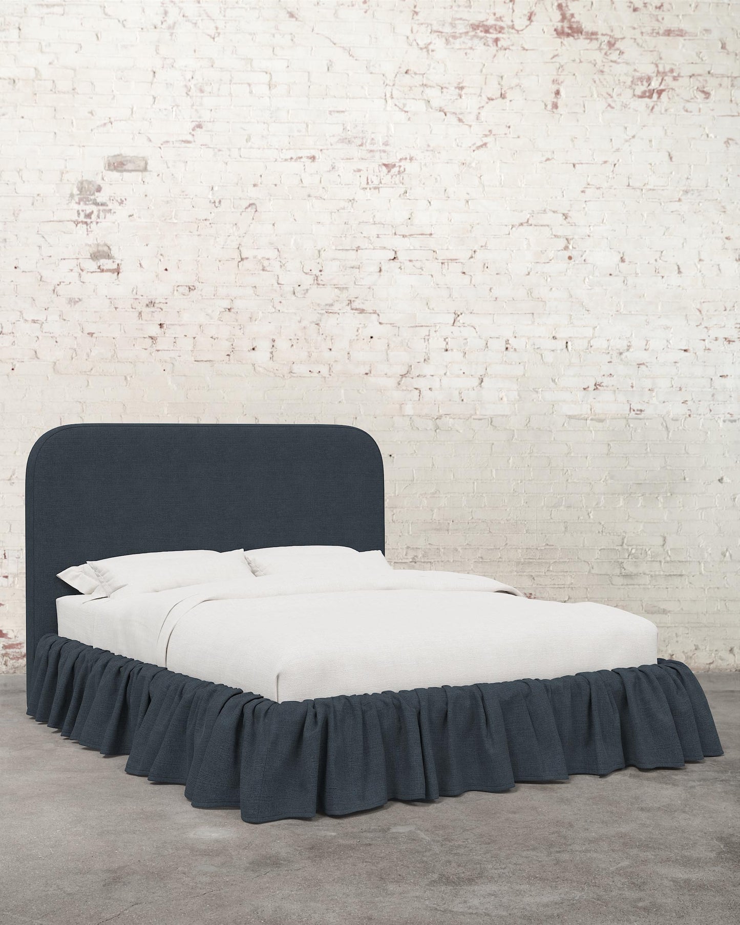 Poppy Ruffle Linen Upholstered Bed
