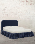 Poppy Ruffle Velvet Upholstered Bed