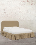 Poppy Ruffle Linen Upholstered Bed
