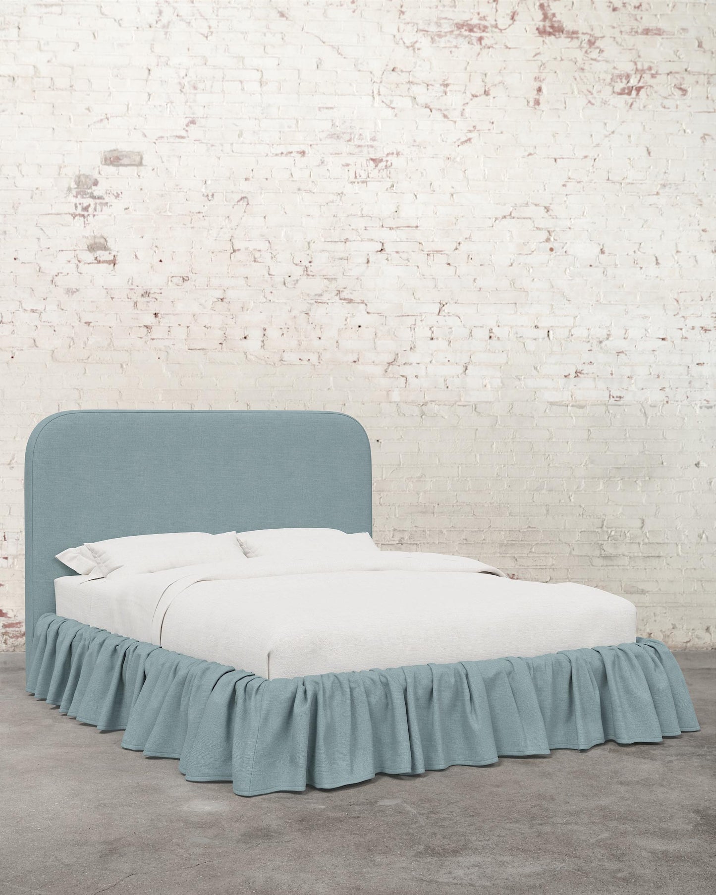 Poppy Ruffle Linen Upholstered Bed