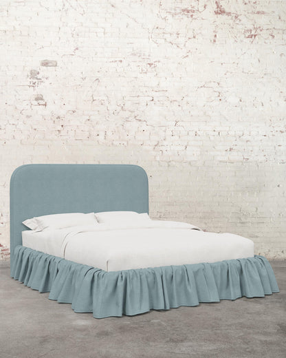 Poppy Ruffle Linen Upholstered Bed
