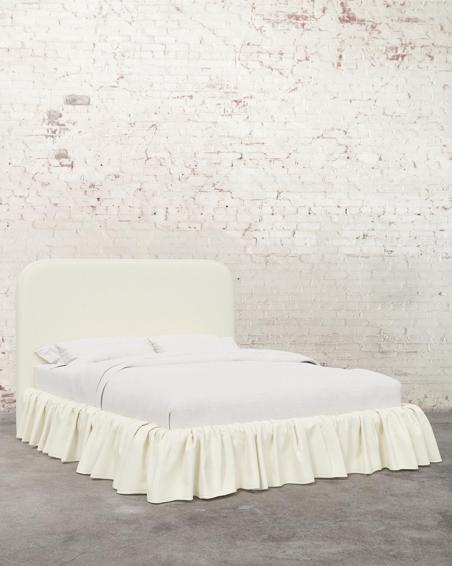 Poppy Ruffle Linen Upholstered Bed