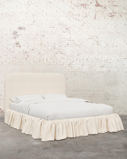 Poppy Ruffle Linen Upholstered Bed