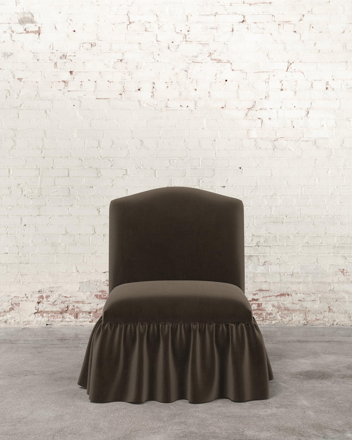 Poppy Ruffle Armless Accent Chair