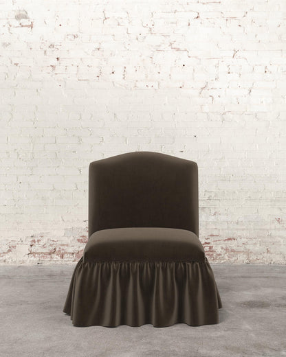 Poppy Ruffle Armless Accent Chair