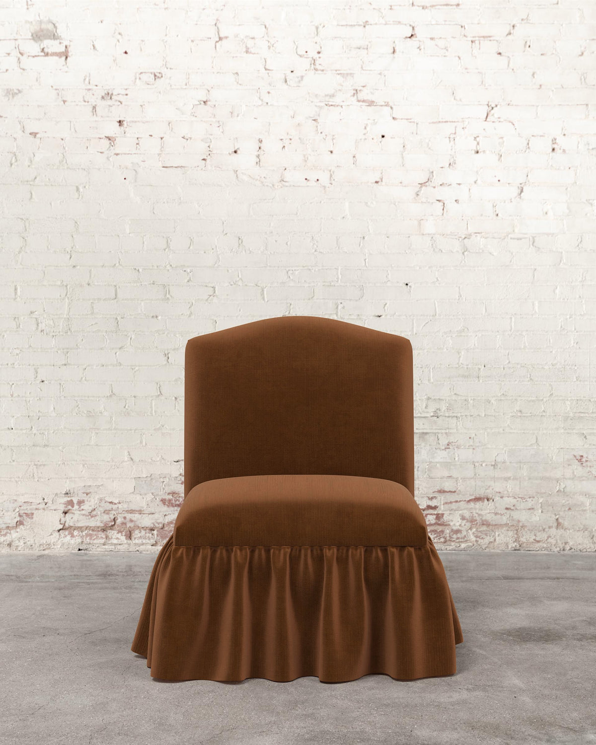 Poppy Ruffle Armless Accent Chair