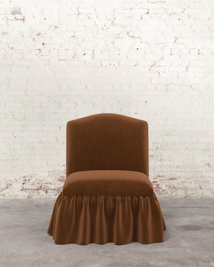 Poppy Ruffle Armless Accent Chair
