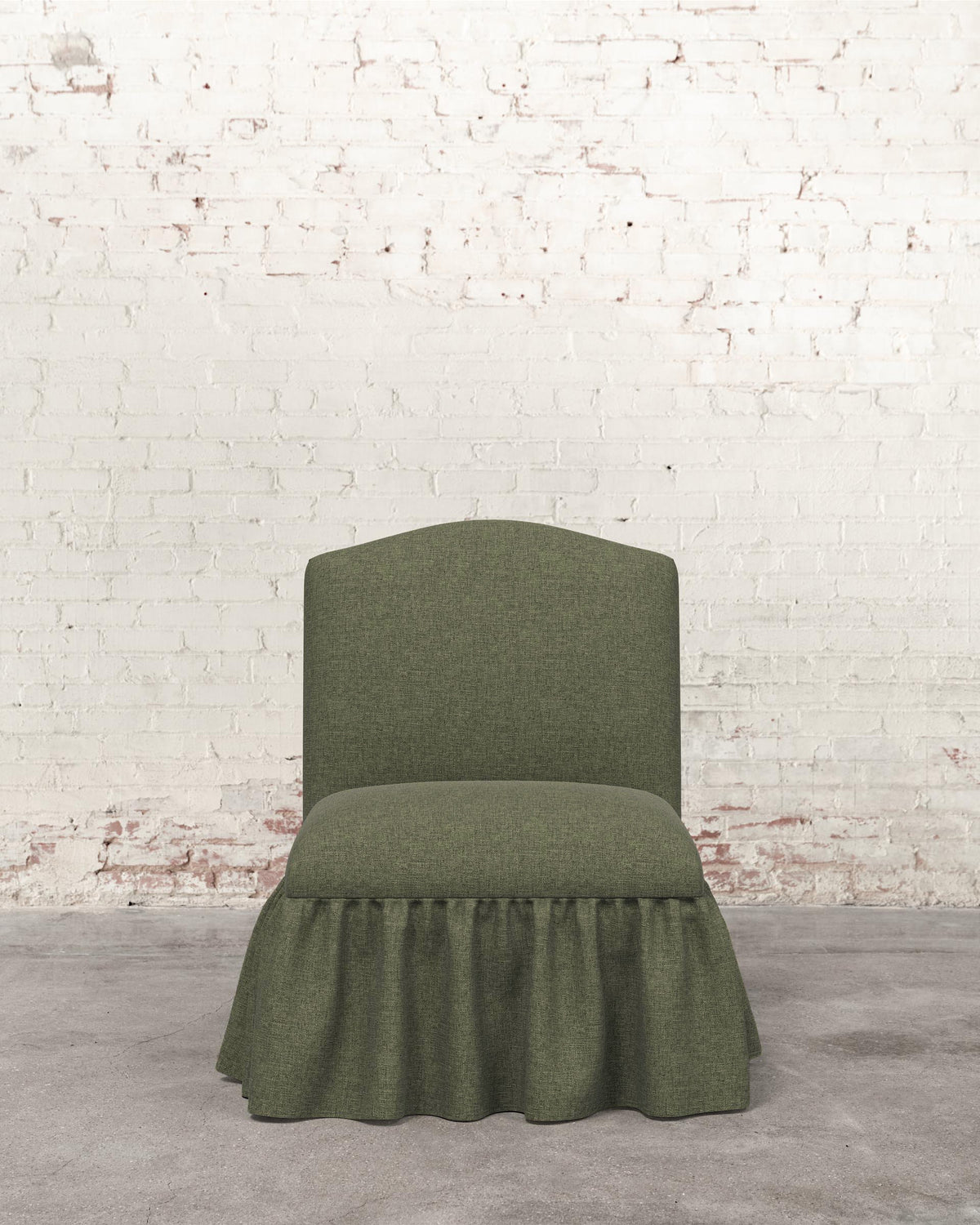 Poppy Ruffle Armless Accent Chair