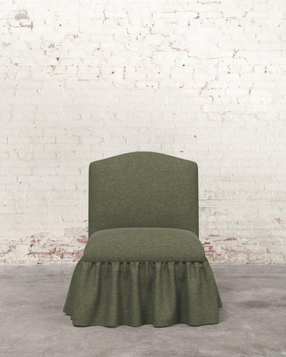 Poppy Ruffle Armless Accent Chair
