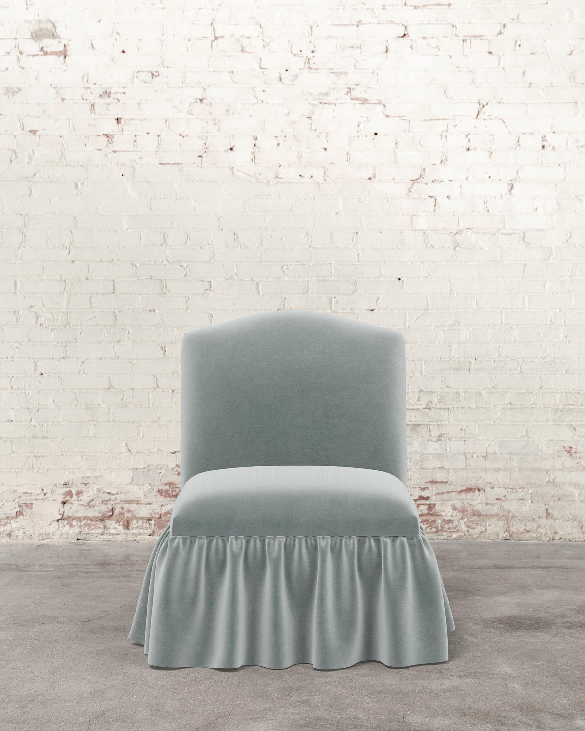 Poppy Ruffle Armless Accent Chair