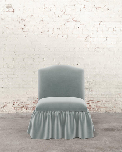Poppy Ruffle Armless Accent Chair