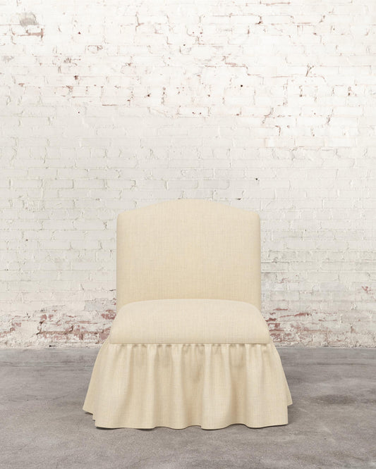 Poppy Ruffle Armless Accent Chair