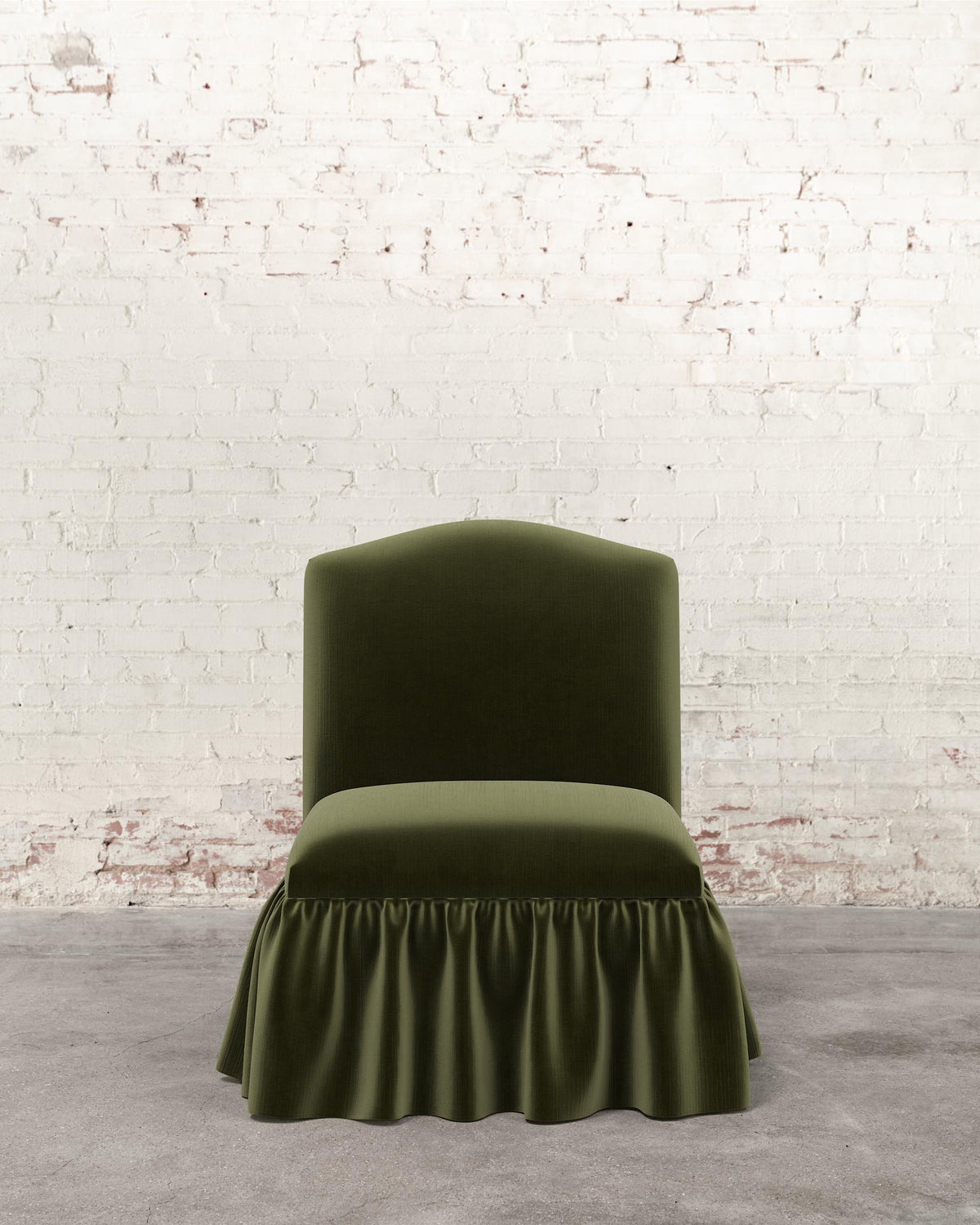 Poppy Ruffle Armless Accent Chair