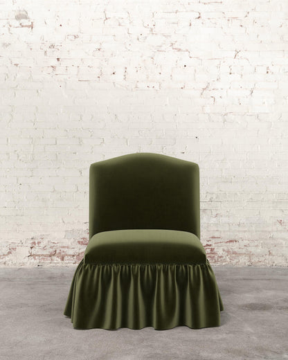 Poppy Ruffle Armless Accent Chair
