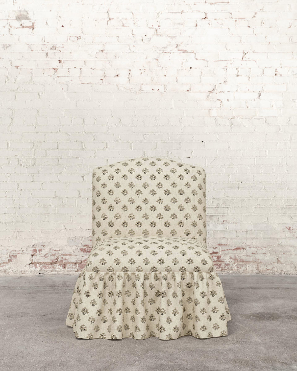 Poppy Ruffle Armless Accent Chair
