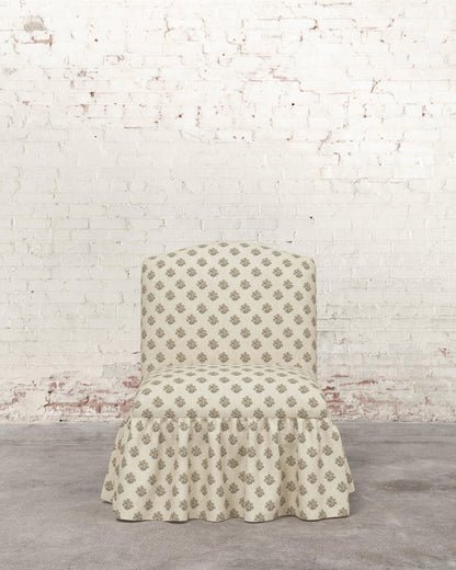 Poppy Ruffle Armless Accent Chair