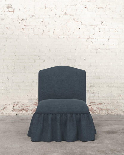 Poppy Ruffle Armless Accent Chair