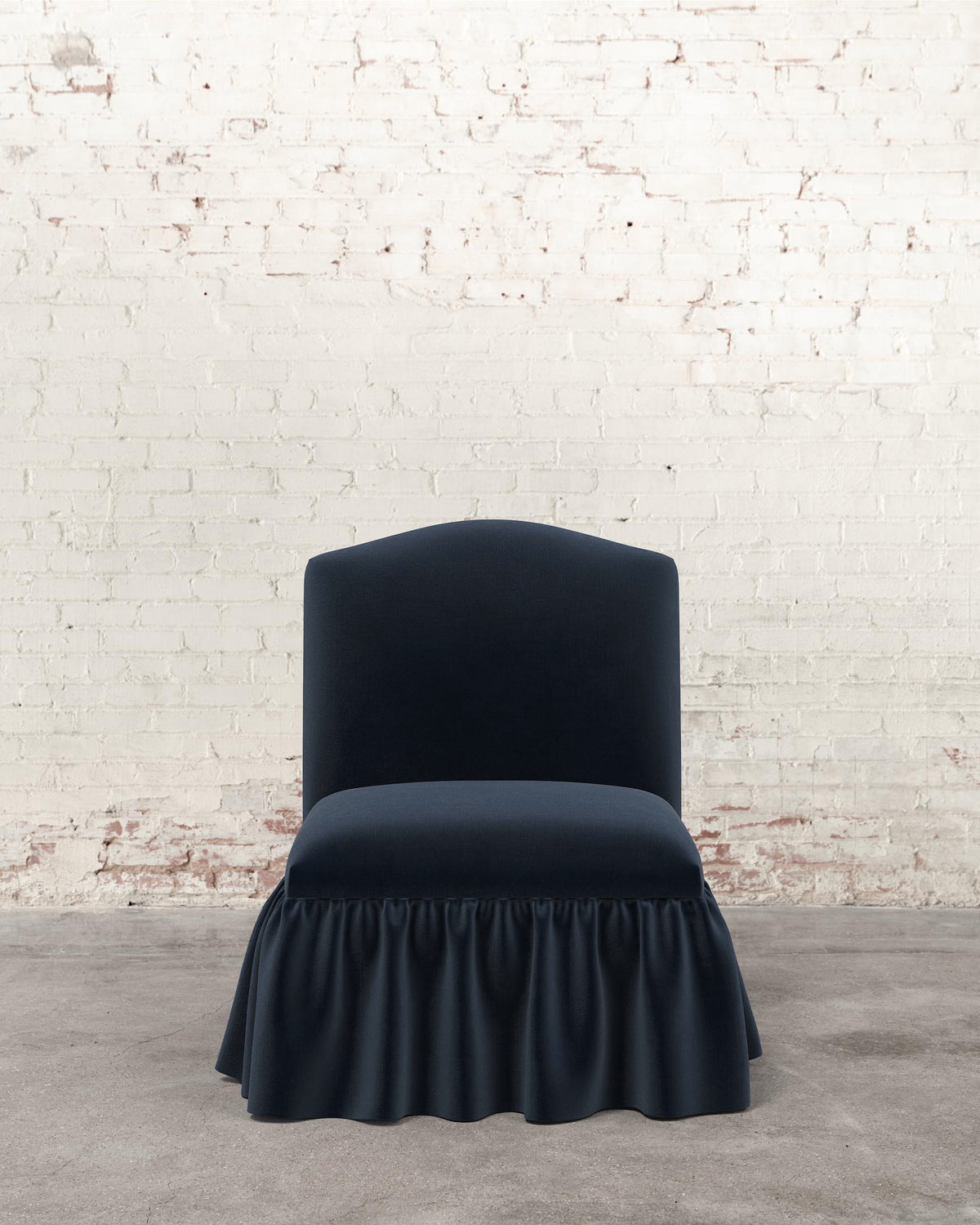 Poppy Ruffle Armless Accent Chair