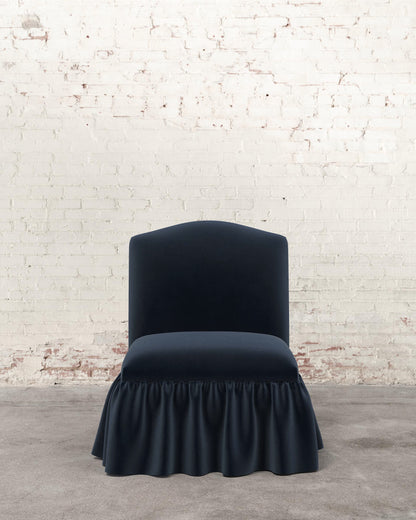 Poppy Ruffle Armless Accent Chair