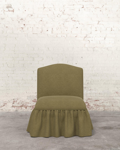 Poppy Ruffle Armless Accent Chair