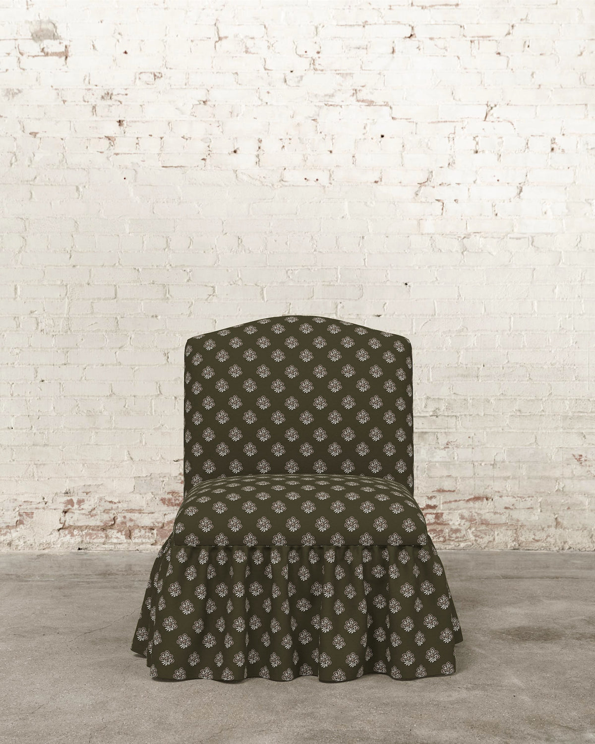 Poppy Ruffle Armless Accent Chair