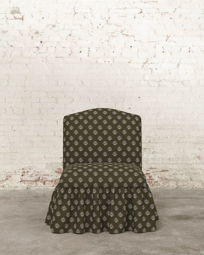 Poppy Ruffle Armless Accent Chair