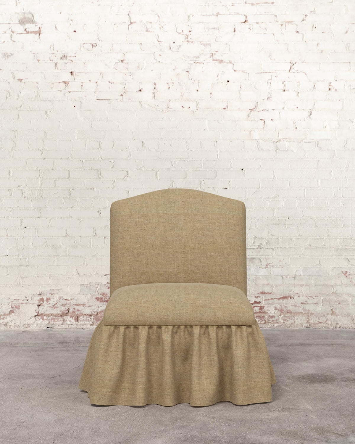 Poppy Ruffle Armless Accent Chair