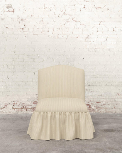 Poppy Ruffle Armless Accent Chair