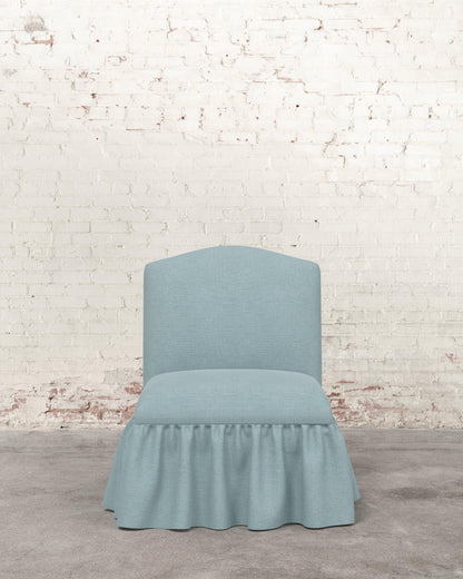 Poppy Ruffle Armless Accent Chair