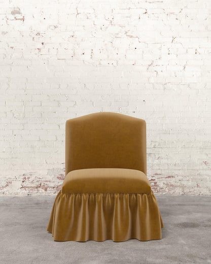 Poppy Ruffle Armless Accent Chair