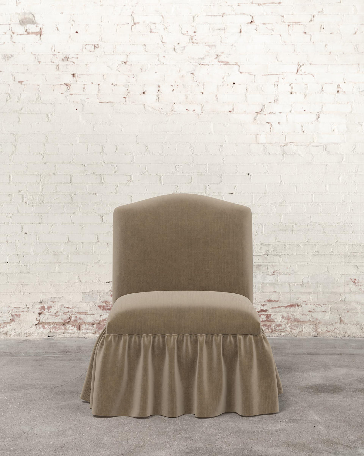 Poppy Ruffle Armless Accent Chair