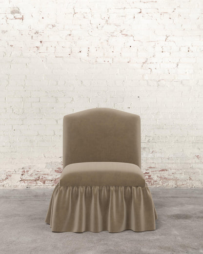 Poppy Ruffle Armless Accent Chair