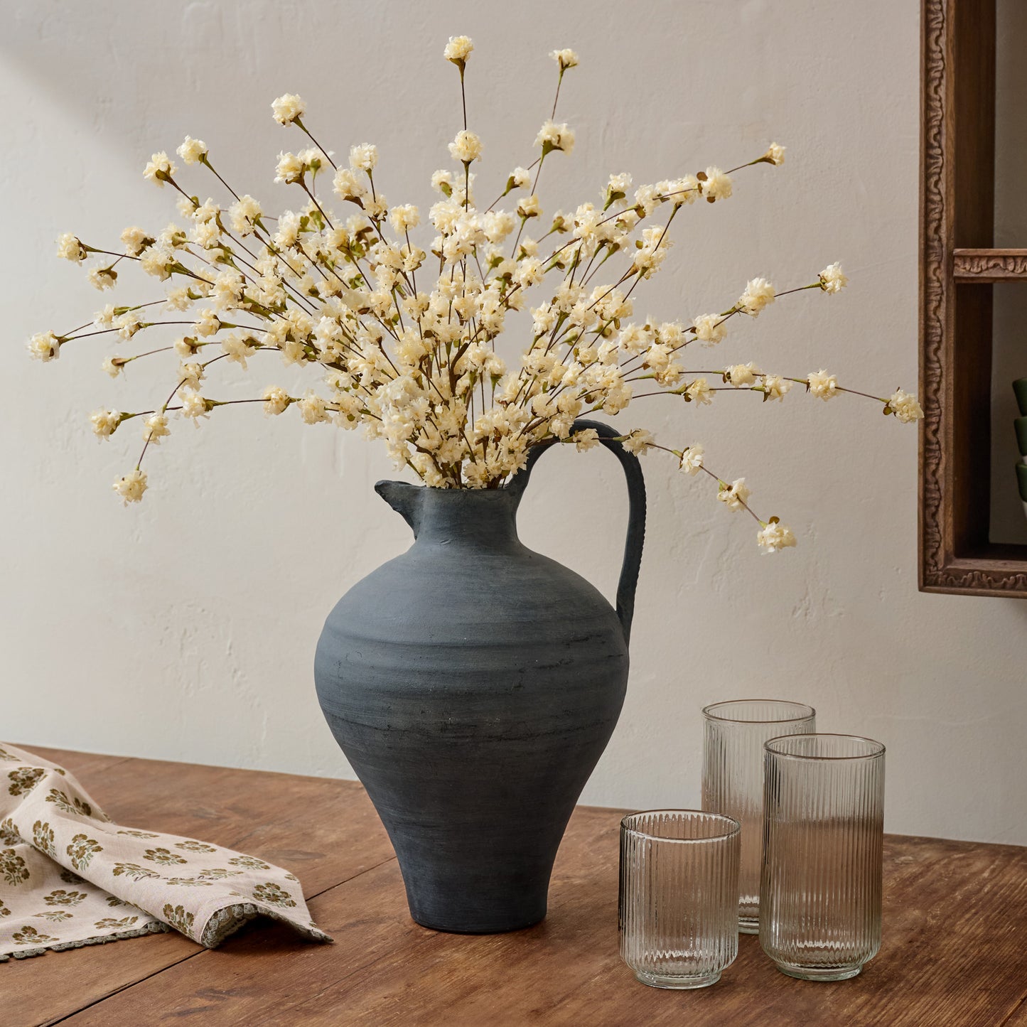 Cream Wildflower Mix shown in vase on table