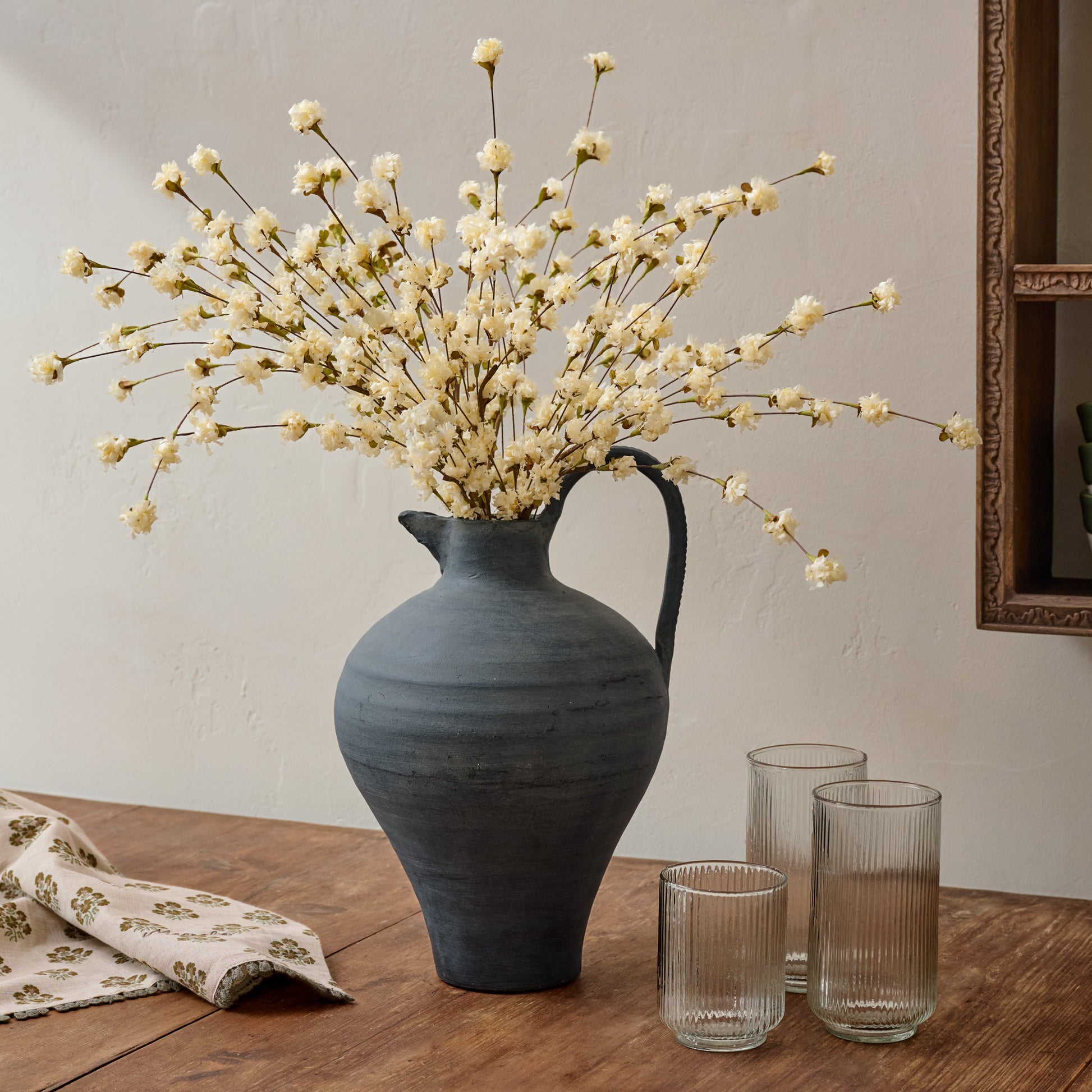 Cream Wildflower Mix shown in vase on table