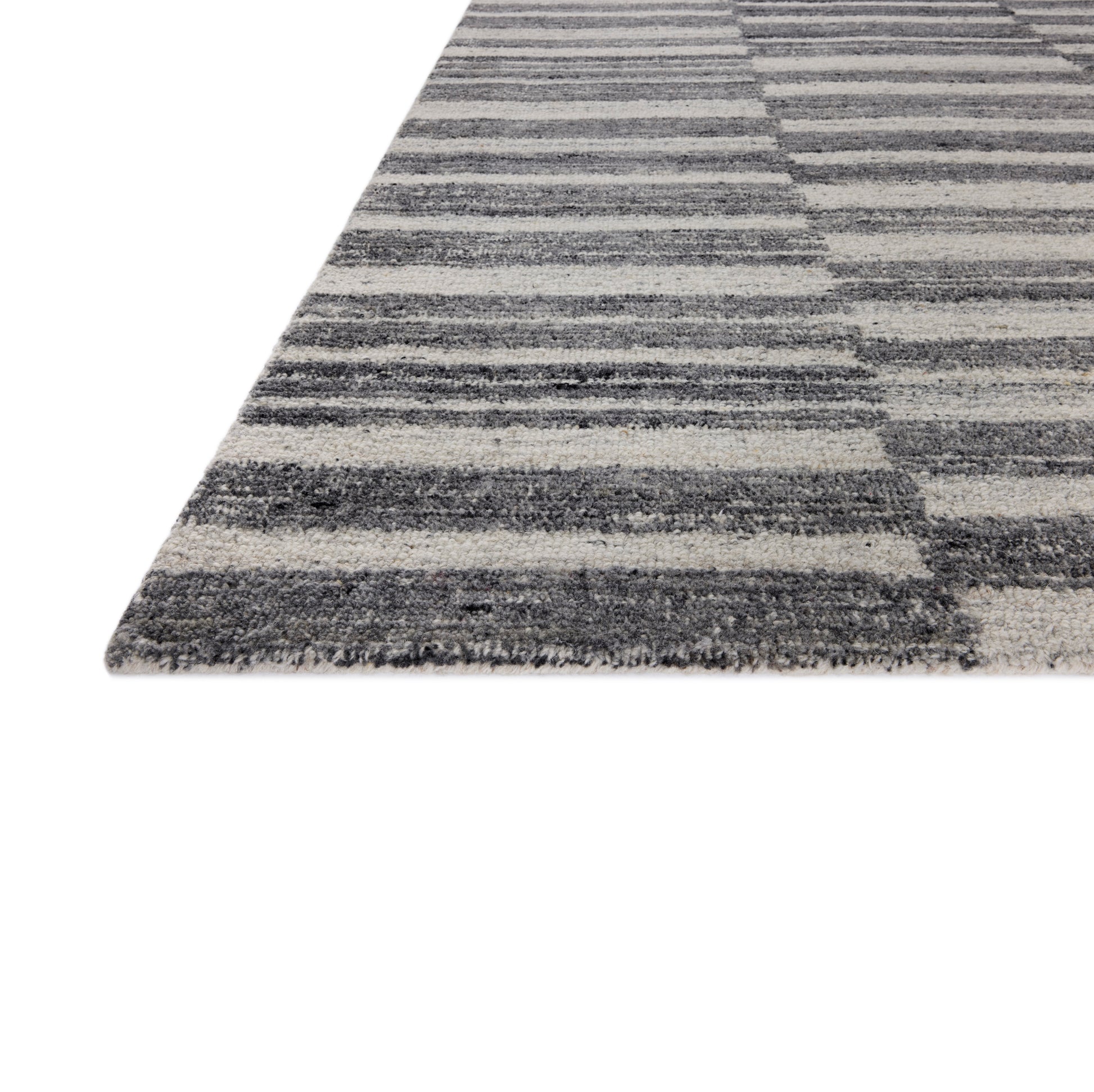 Rae Charcoal Mist Rug close up of corner
