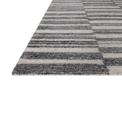 Rae Charcoal Mist Rug close up of corner