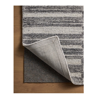 Rae Charcoal Mist Rug corner flipped back