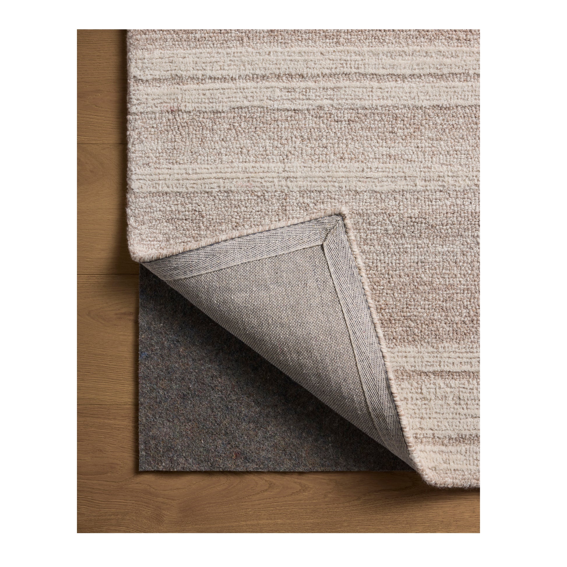 Rae Clay Ivory Rug corner flipped back