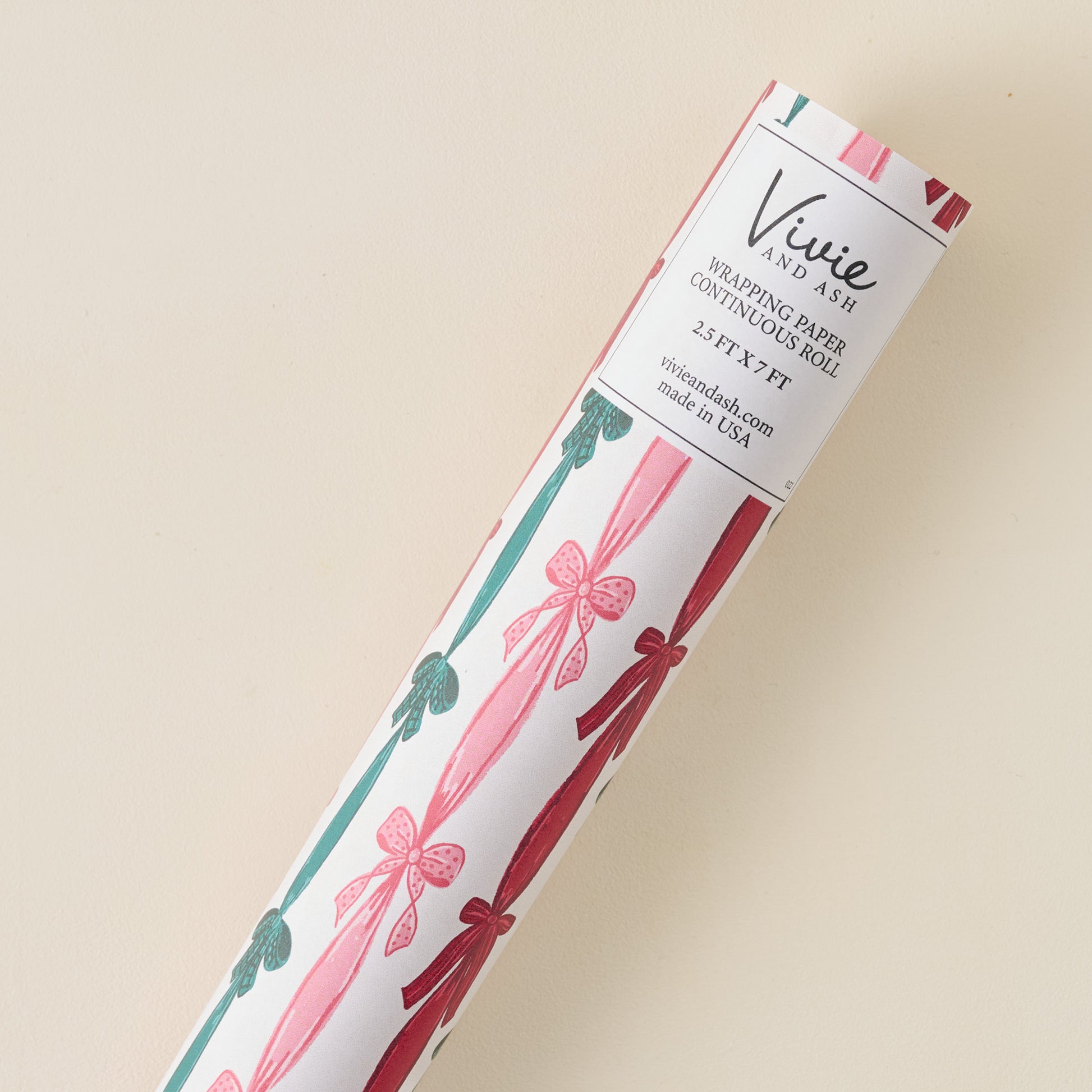 Christmas Ribbons and Bows Wrapping Paper Roll 
