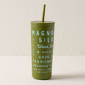 Magnolia Roadtrip 24oz Olive Cold Tumbler with Straw