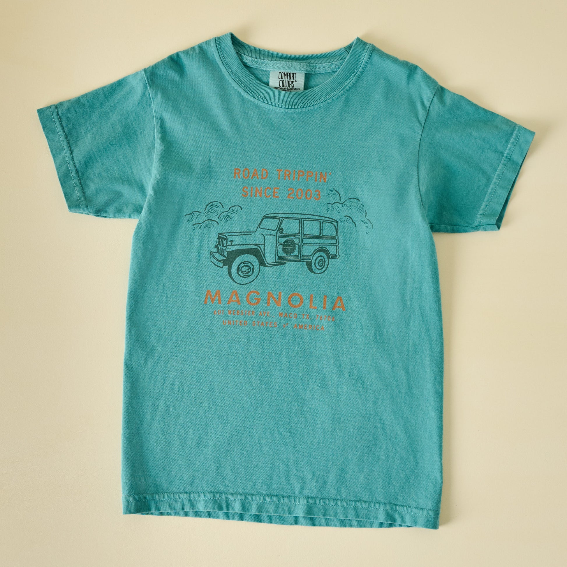 Magnolia Road Trippin Green Kids Shirt