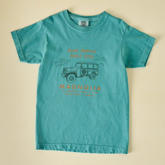 Magnolia Road Trippin Green Kids Shirt