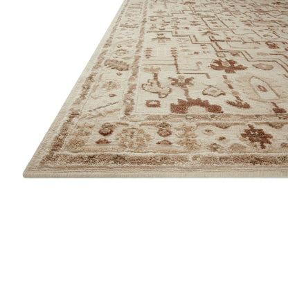 Ingrid Ivory Earth Rug close up of corner