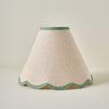 Green Wavy Trim Linen Shade