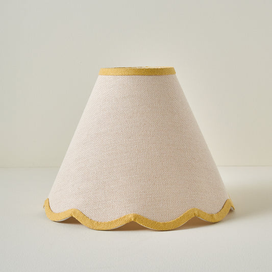 Yellow Wavy Trim Linen Shade