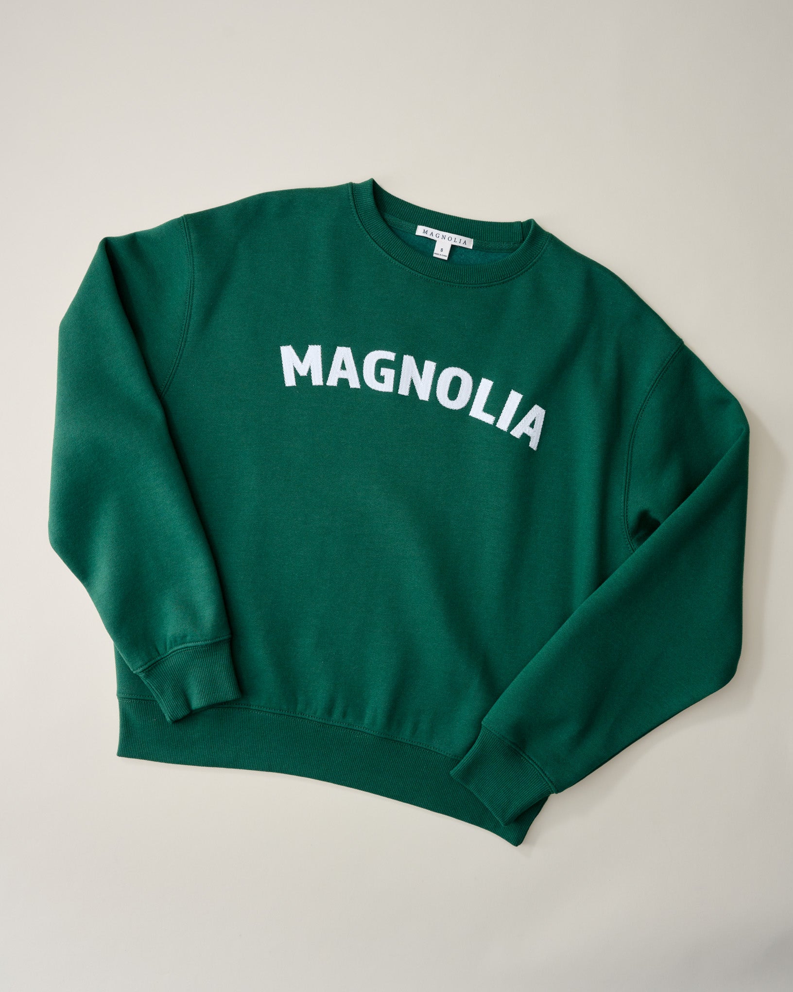 -magnolia- Magnolia Crosstitched Eden Green Soft Fleece Sweatshirt