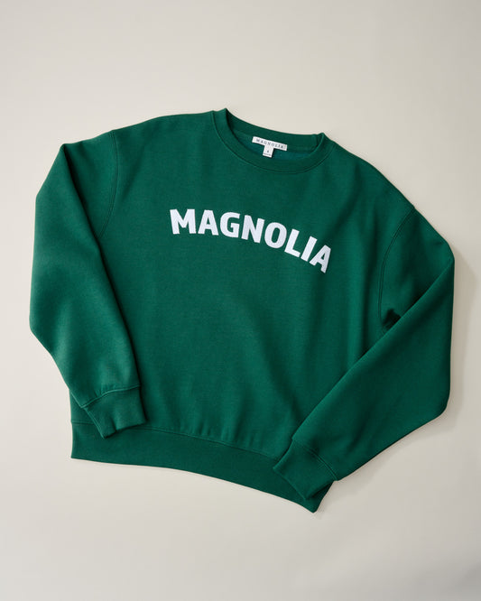 Magnolia Crosstitched Eden Green Soft Fleece Sweatshirt