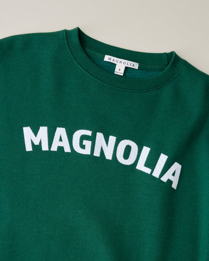 Magnolia Crosstitched Eden Green Soft Fleece Sweatshirt