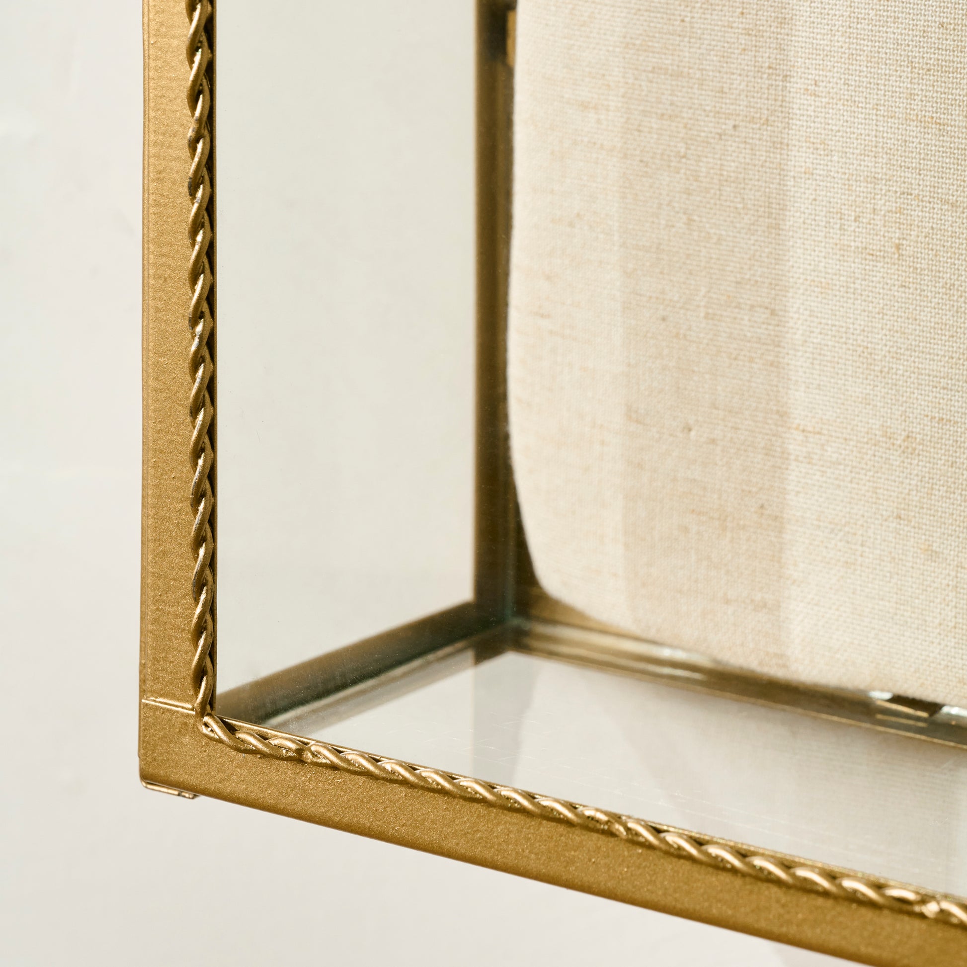 Your Story Brass Display Cabinet up close