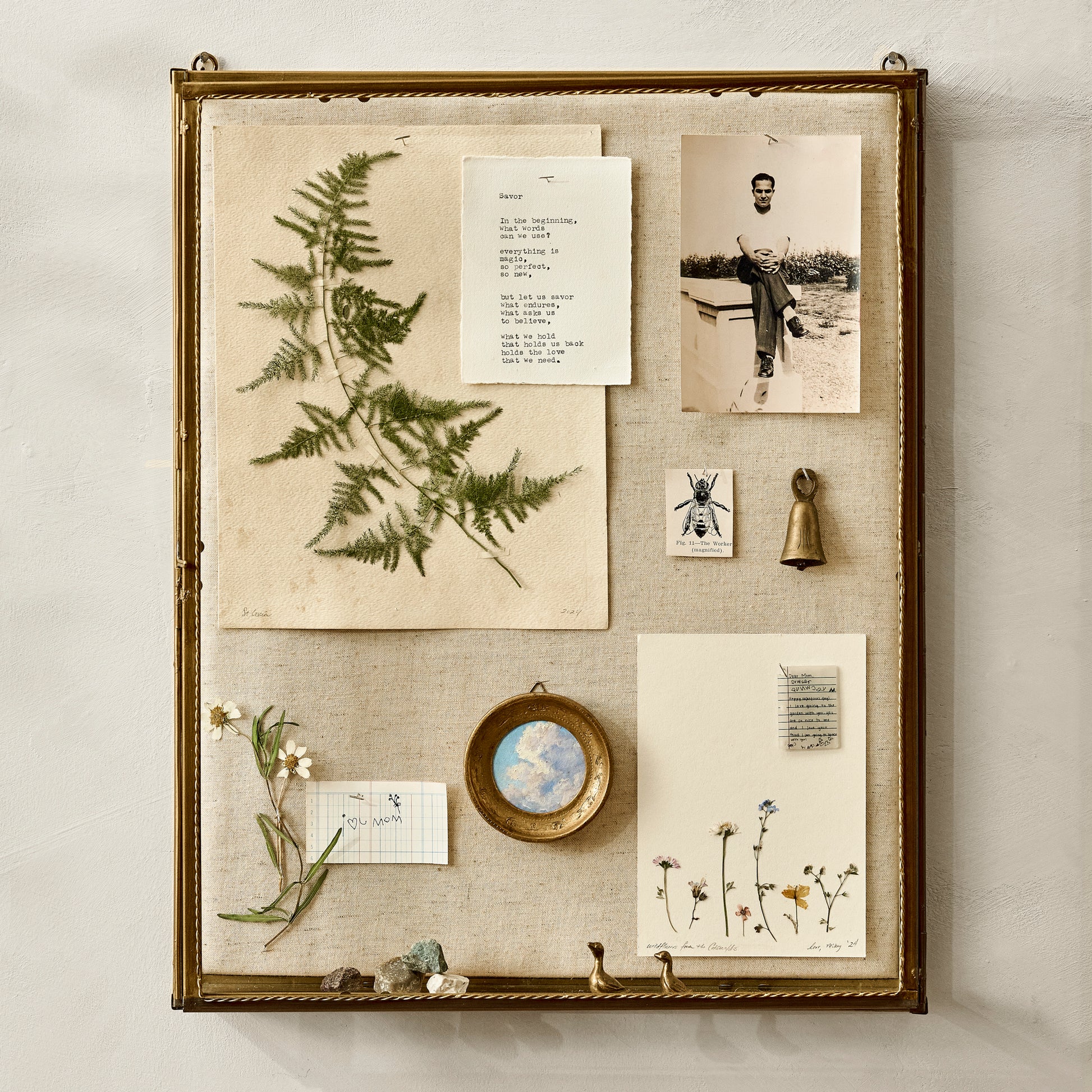 Your Story Brass Display Cabinet shown styled